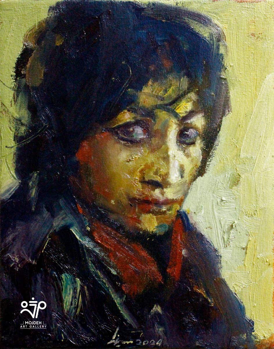 پرتره فروغ فرخزاد اثر عظیم مرکباتچی /  Forugh Farrokhzad’s portrait