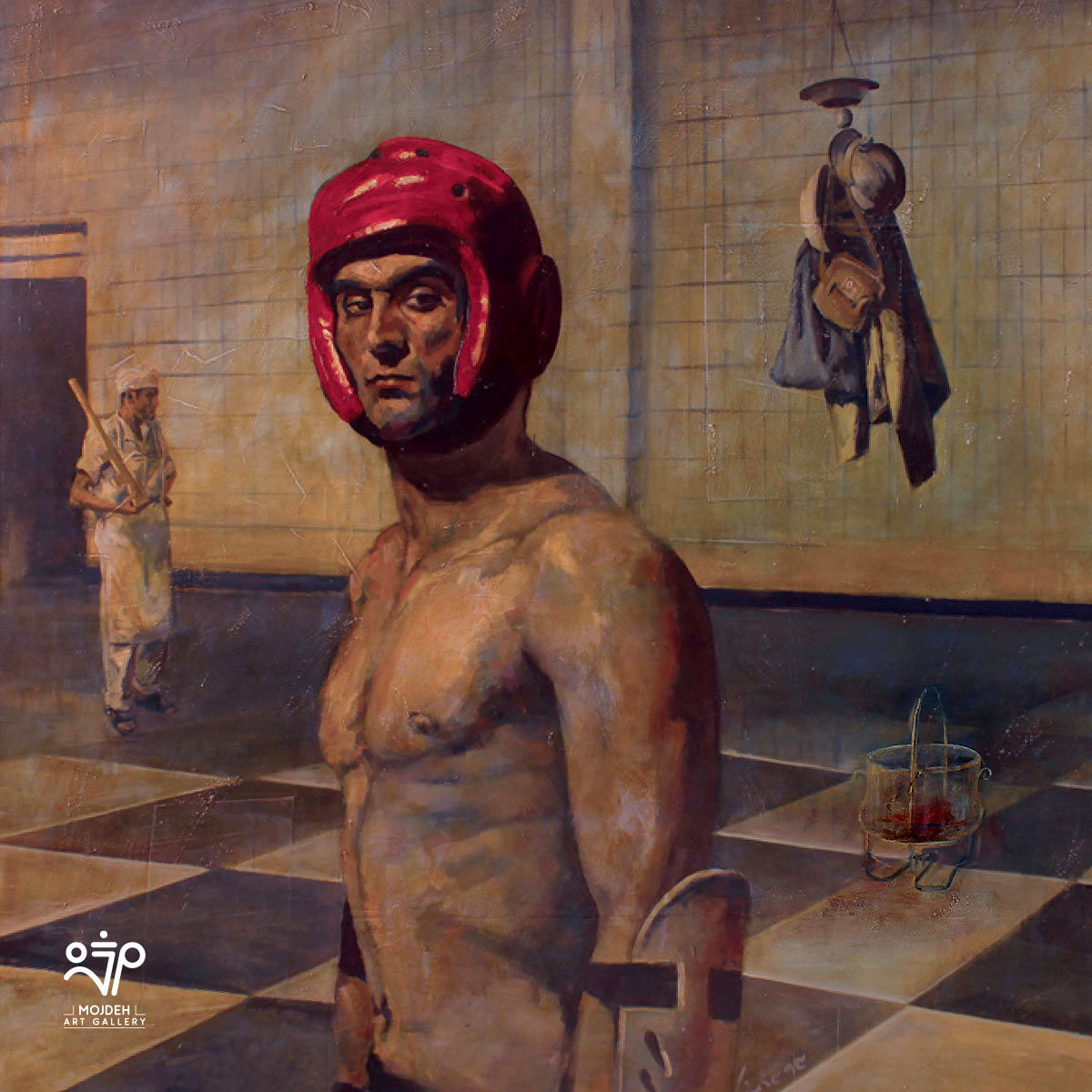Azim Morakabatchi - The Boxer - 180 × 180 cm - Acrylic on canvas - 2014
