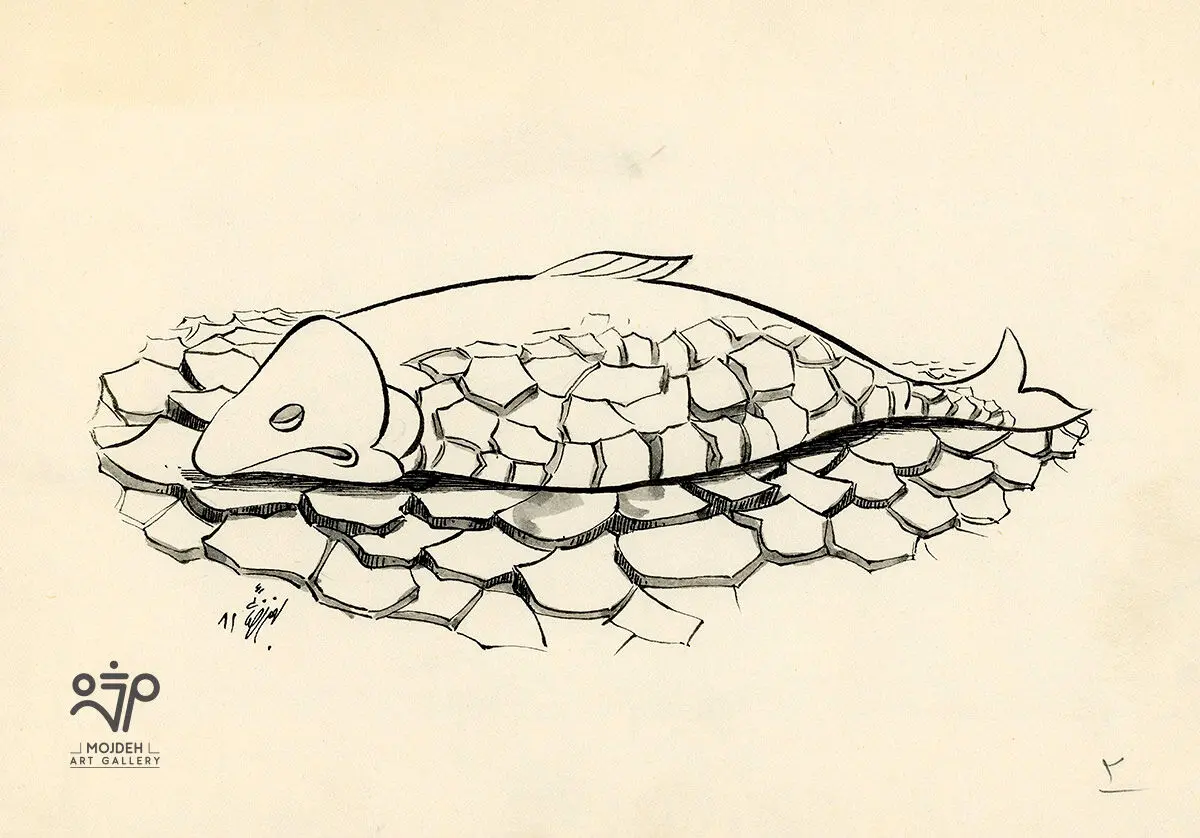 Bahman Rezaei - 17.5 × 25 cm - Ink on paper - 2002