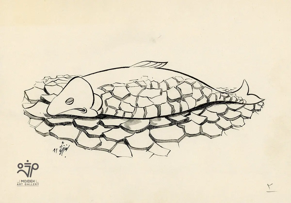 Bahman Rezaei - 17.5 × 25 cm - Ink on paper - 2002