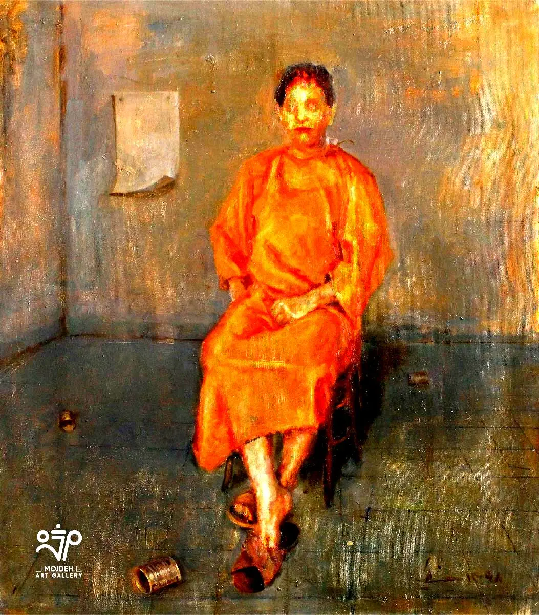Azim Morakabatchi - Cadmium Oarange - 70 × 60 cm - Oil on canvas - 2019