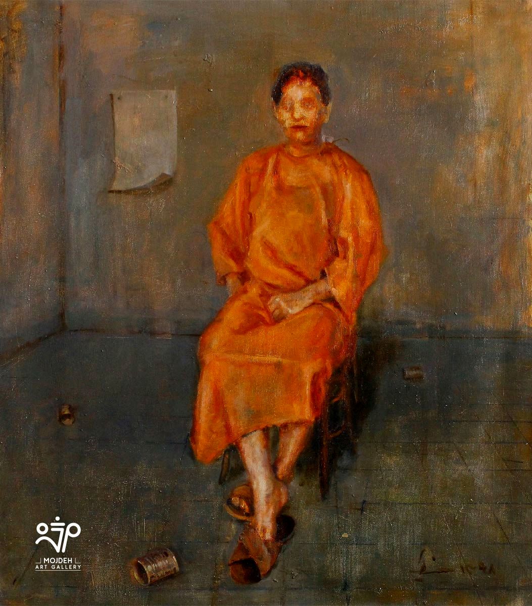 Azim Morakabatchi - Cadmium Oarange - 70 × 60 cm - Oil on canvas - 2019