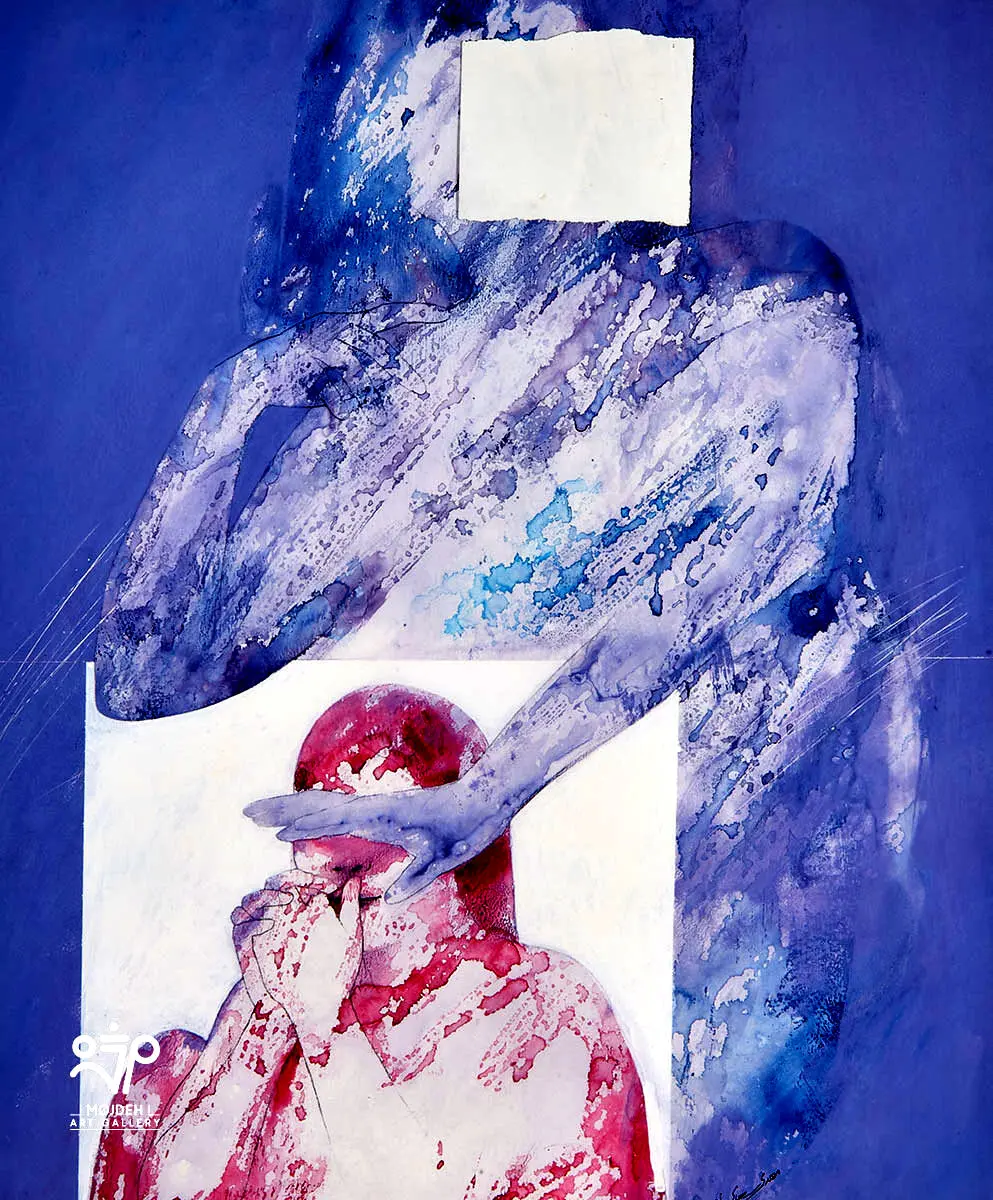 Mehdi Sahabi - 60 × 50 cm - Mixed media on cardboard - 1991