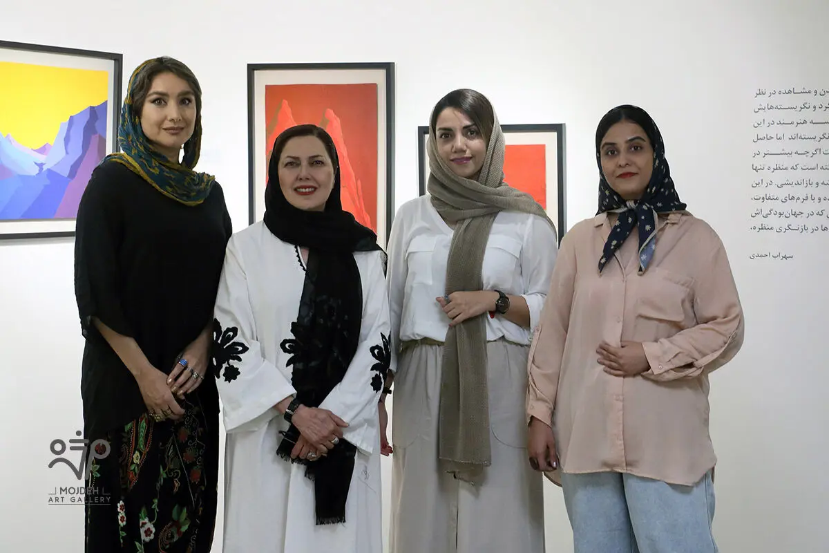رضوان یارائی، الهام عظیمی، مژده طباطبائی و سحر شادمان در نمایشگاه «بازاندیشی منظره»  / 