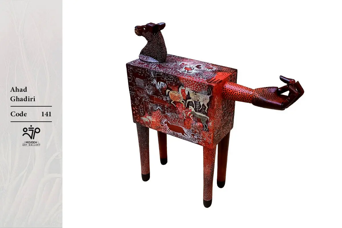 Ahad Ghadiri - 62x61x15 cm - Mixed media on wood - 2025
