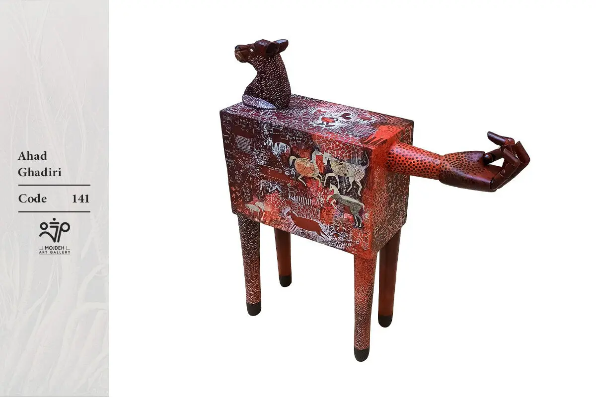 Ahad Ghadiri - 62x61x15 cm - Mixed media on wood - 2025