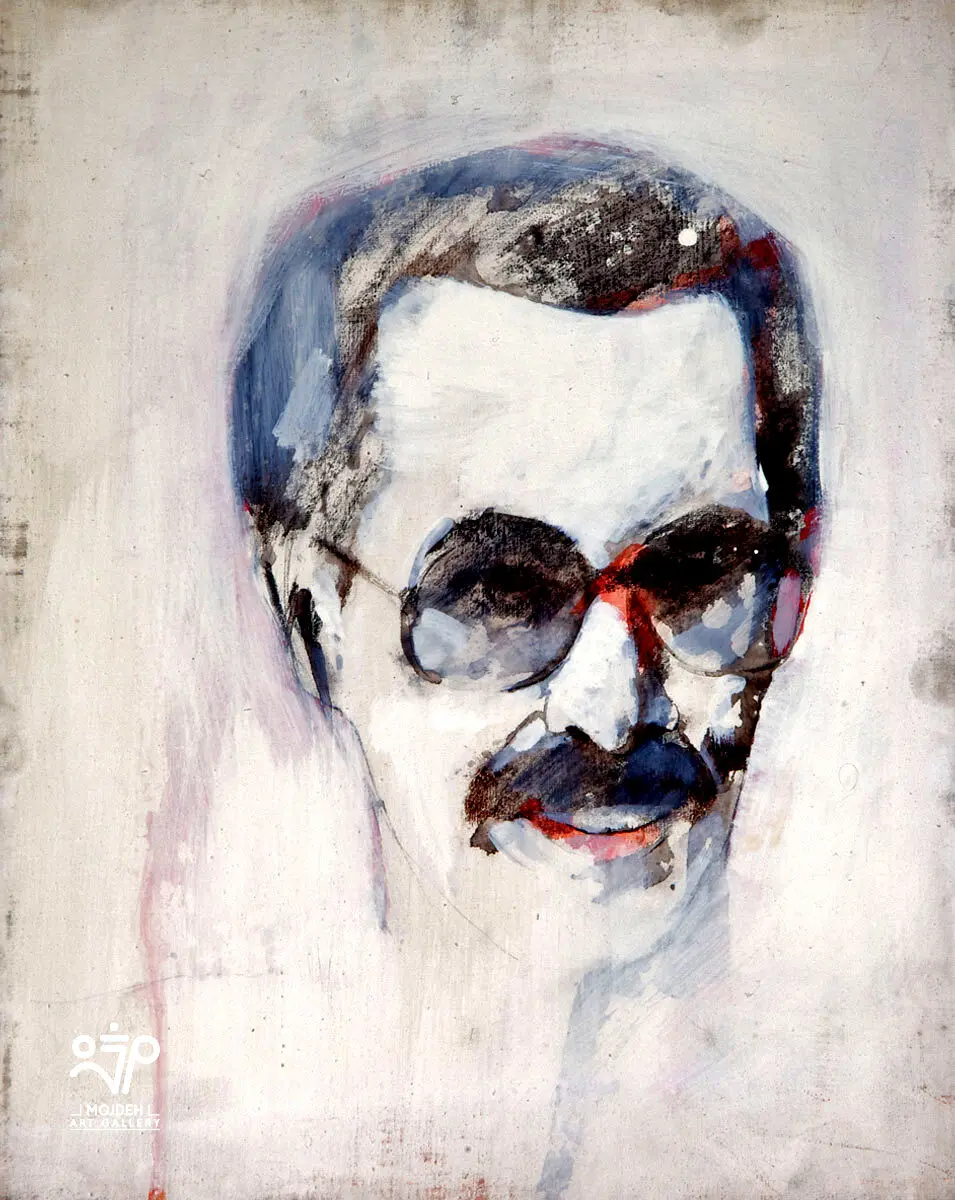 Mehdi Sahabi - Portrait of Ebrahim Haghighi - 50 × 40 cm - Acrylic on canvas
