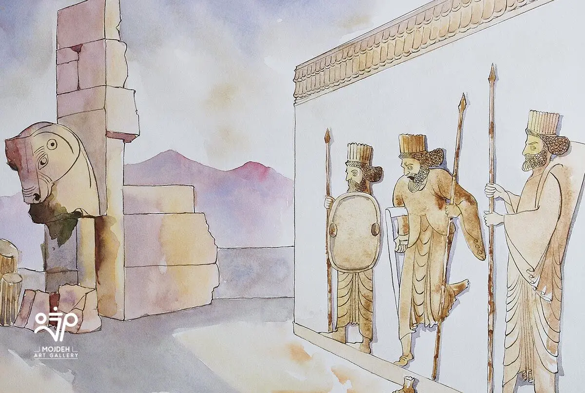Bahman Rezaei - 32 × 46 cm - Mixed media on cardboard - 2007