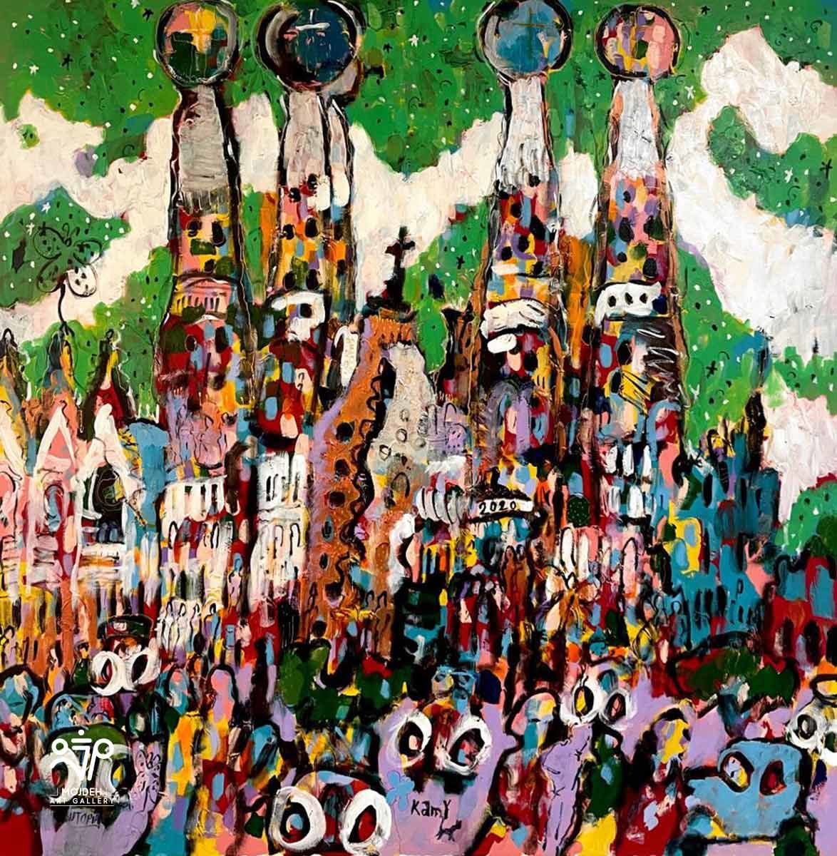 Kambiz Khodabandeh - 150 × 150 cm - Mixed media on canvas - 2020