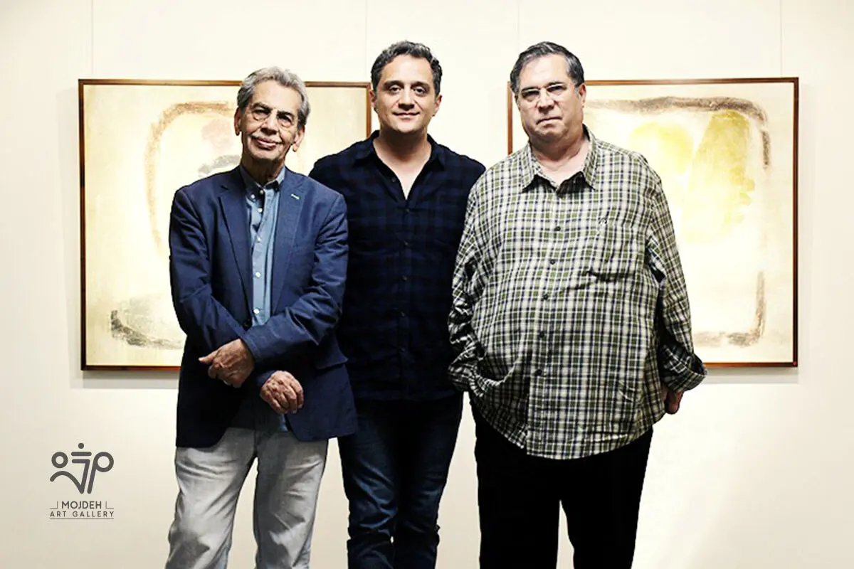 علی دهباشی و کامبیز درمبخش در نمایشگاه آثار افروز هوشنگ / Afrooz Hooshang’s Artworks Exhibition