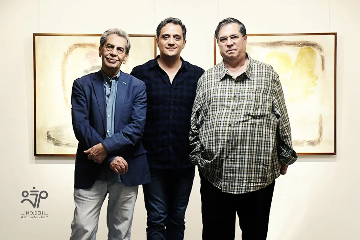 علی دهباشی و کامبیز درمبخش در نمایشگاه آثار افروز هوشنگ / Afrooz Hooshang’s Artworks Exhibition