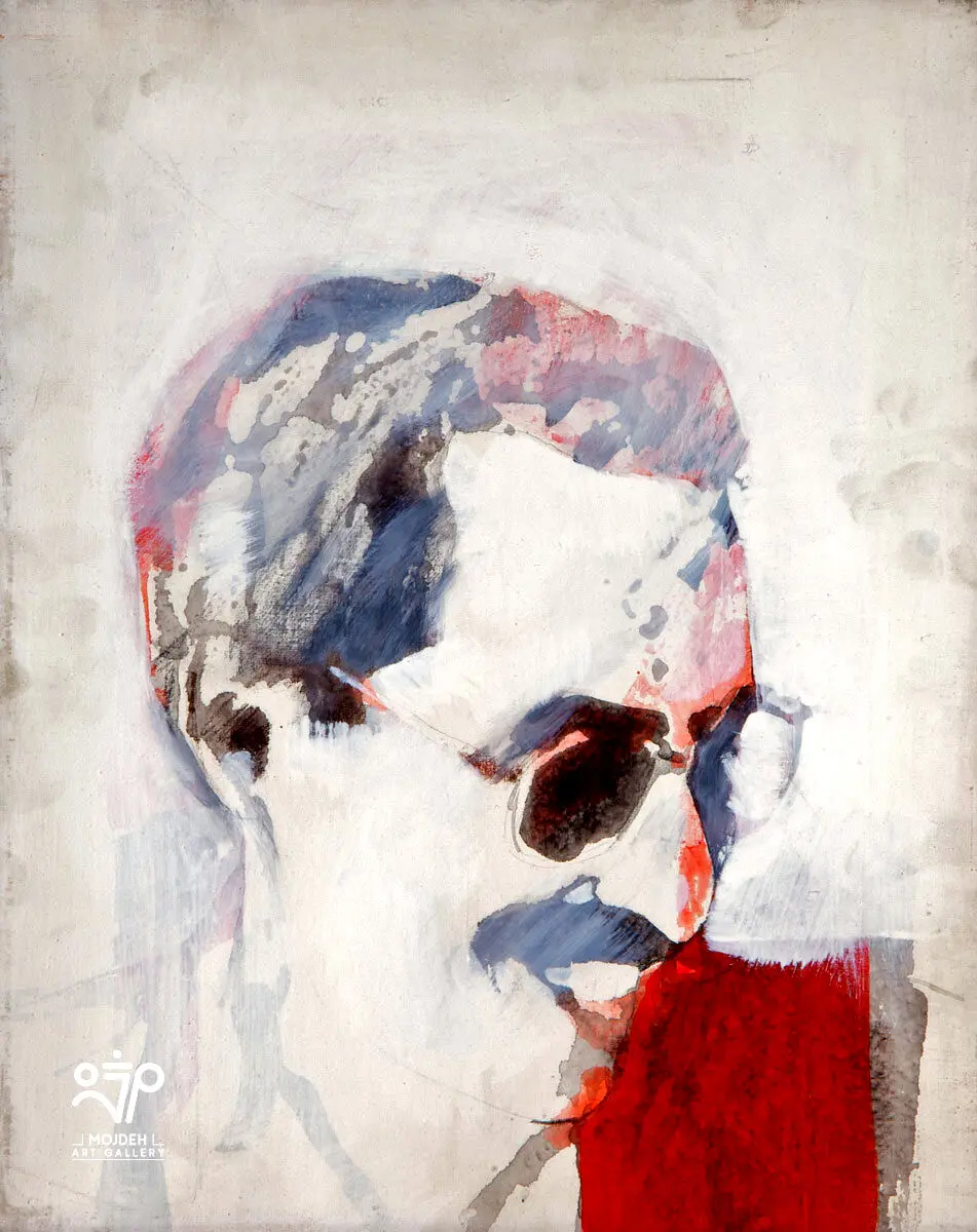 Mehdi Sahabi - Portrait of Ebrahim Haghighi - 50 × 40 cm - Acrylic on canvas 