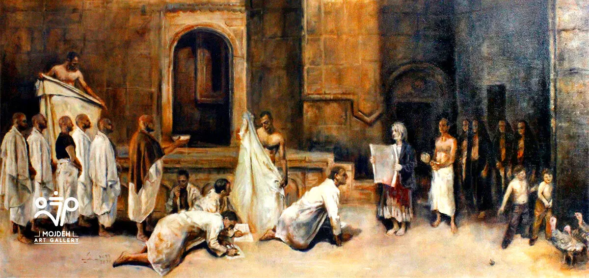 Azim Morakabatchi - Broken File - 70 × 140 cm - Oil on canvas - 2021