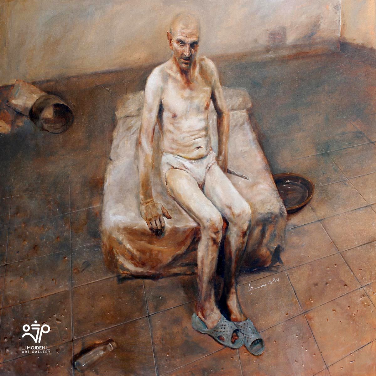 Azim Morakabatchi - Threat - 150 × 150 cm - Oil on canvas - 2018