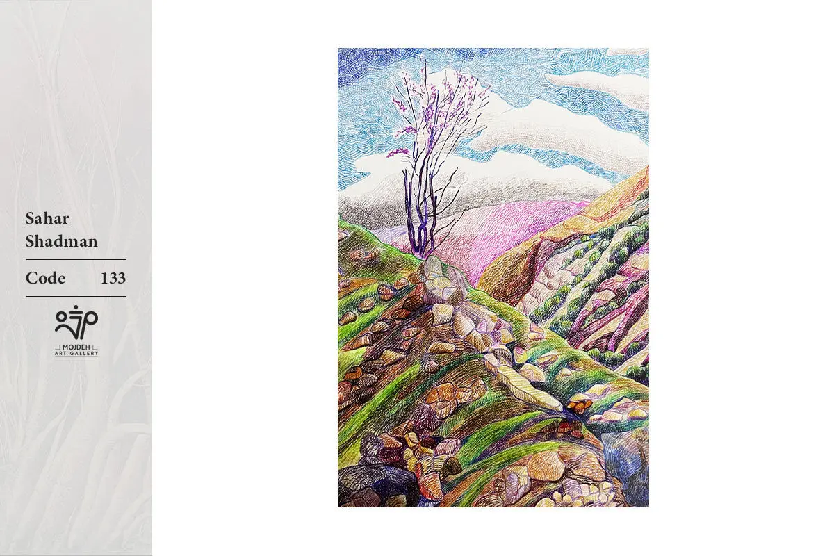 Sahar Shadman - 63x43 cm - Colored pencil on cardboard - 2024