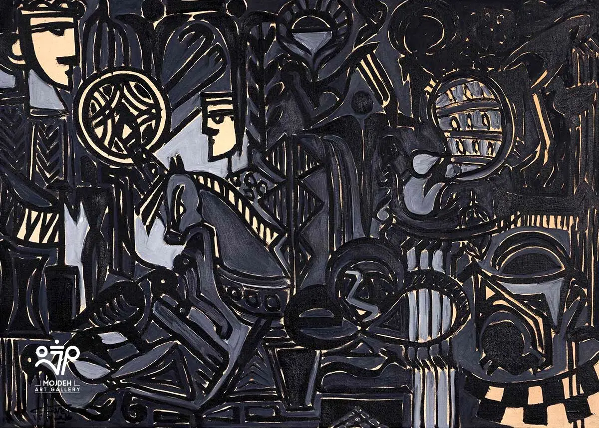 Talieh Kamran - 50 × 70 cm - Acrylic on canvas - Private Collection - 1968