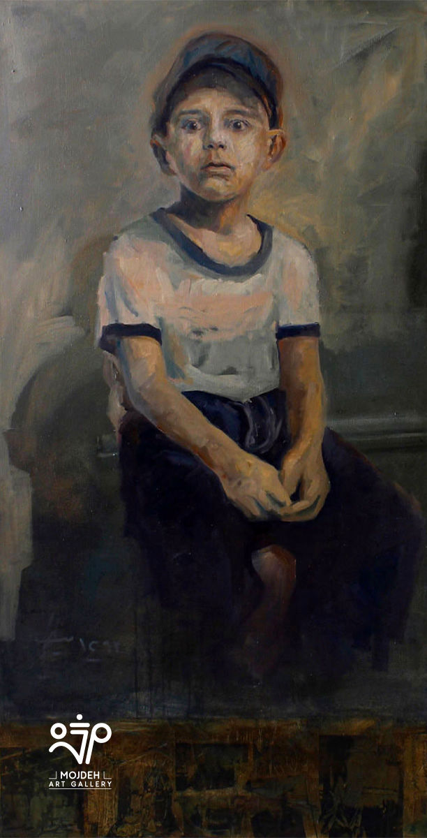 Azim Morakabatchi - The Boy - 160 × 80 cm - Mixed media on canvas - 2012