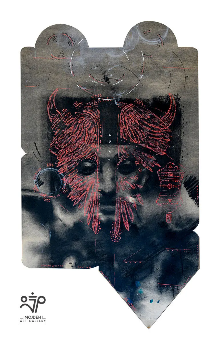 Mohsen Karami - 70 × 40 cm - Acrylic and charcoal on cardboard - 2021