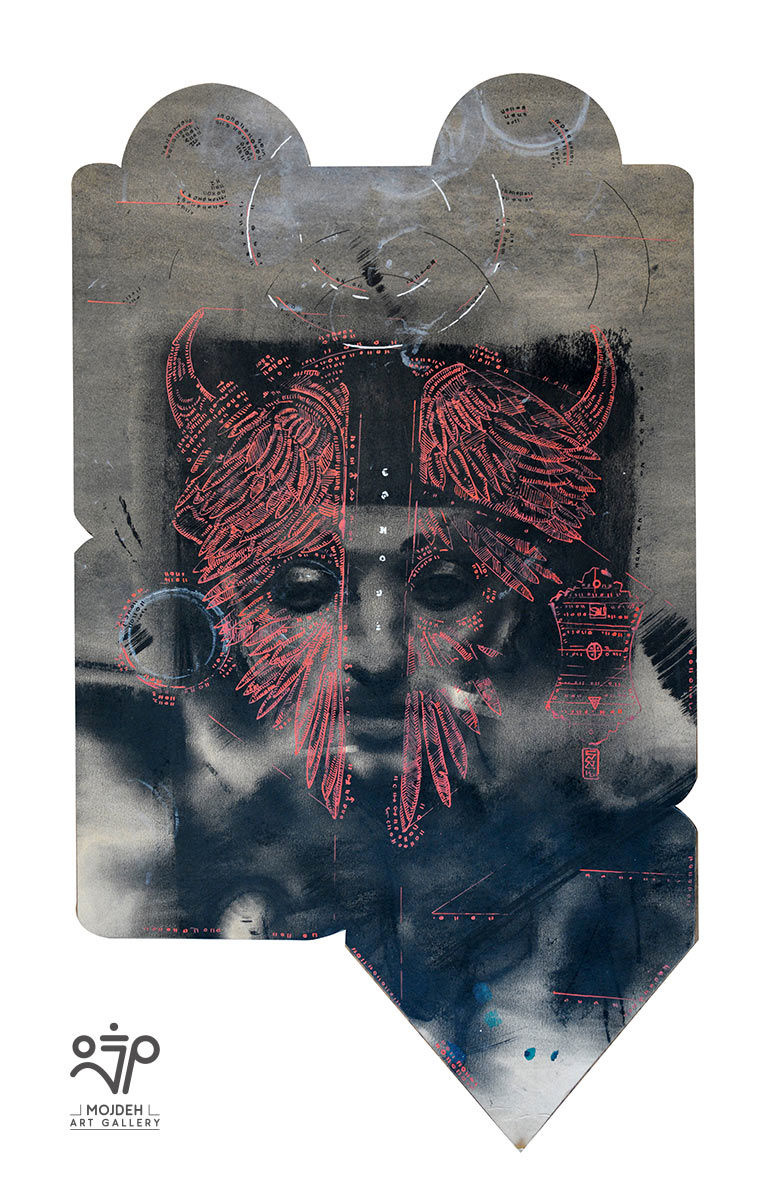 Mohsen Karami - 70 × 40 cm - Acrylic and charcoal on cardboard - 2021