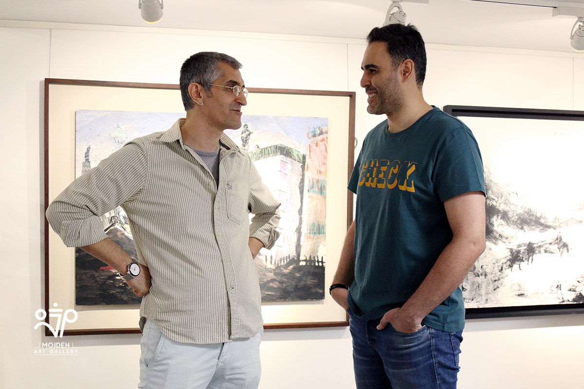 سعید احمدزاده و داریوش قره زاد در نمایشگاه سکوت نامحسوس  / Group Painting Exhibition Titled Intangible Silence