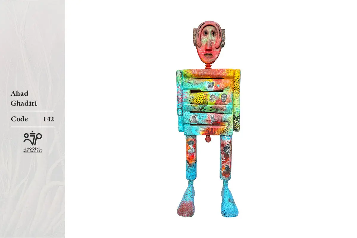 Ahad Ghadiri - 32x25x90 cm - Mixed media on wood - 2024