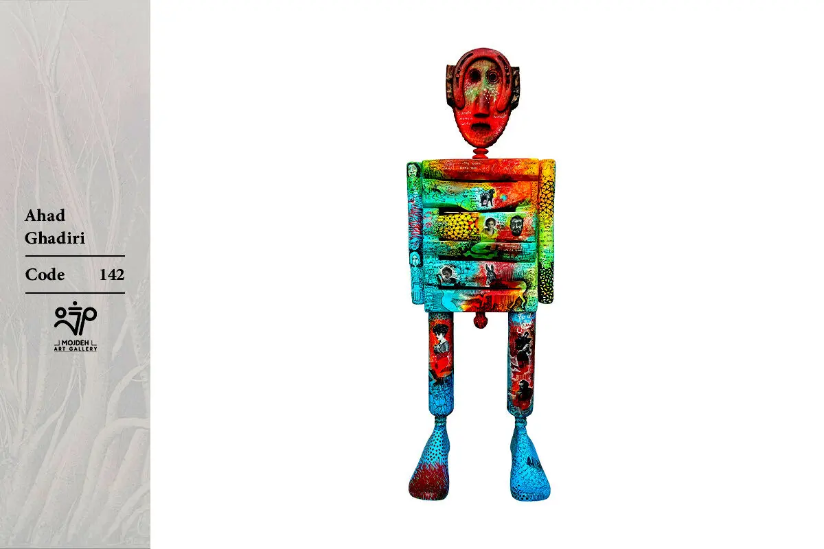 Ahad Ghadiri - 32x25x90 cm - Mixed media on wood - 2024