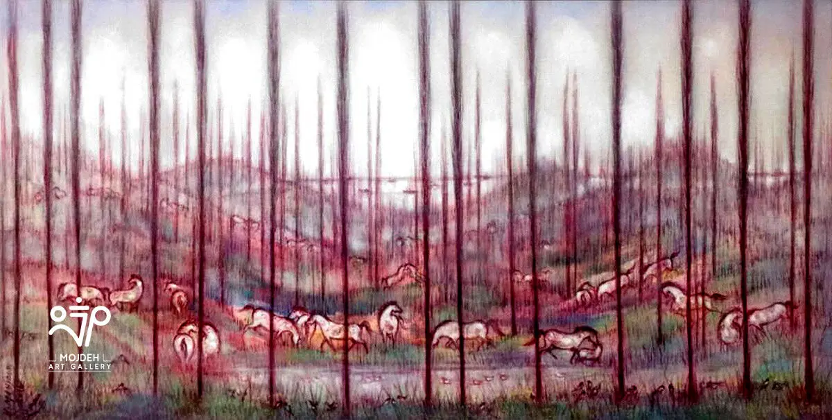 Hossein Mahjoubi - 55 × 105 cm - Oil on canvas