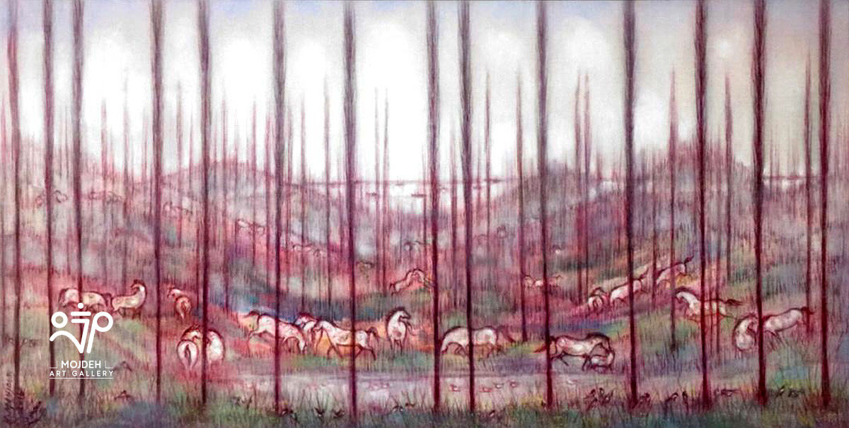 Hossein Mahjoubi - 55 × 105 cm - Oil on canvas