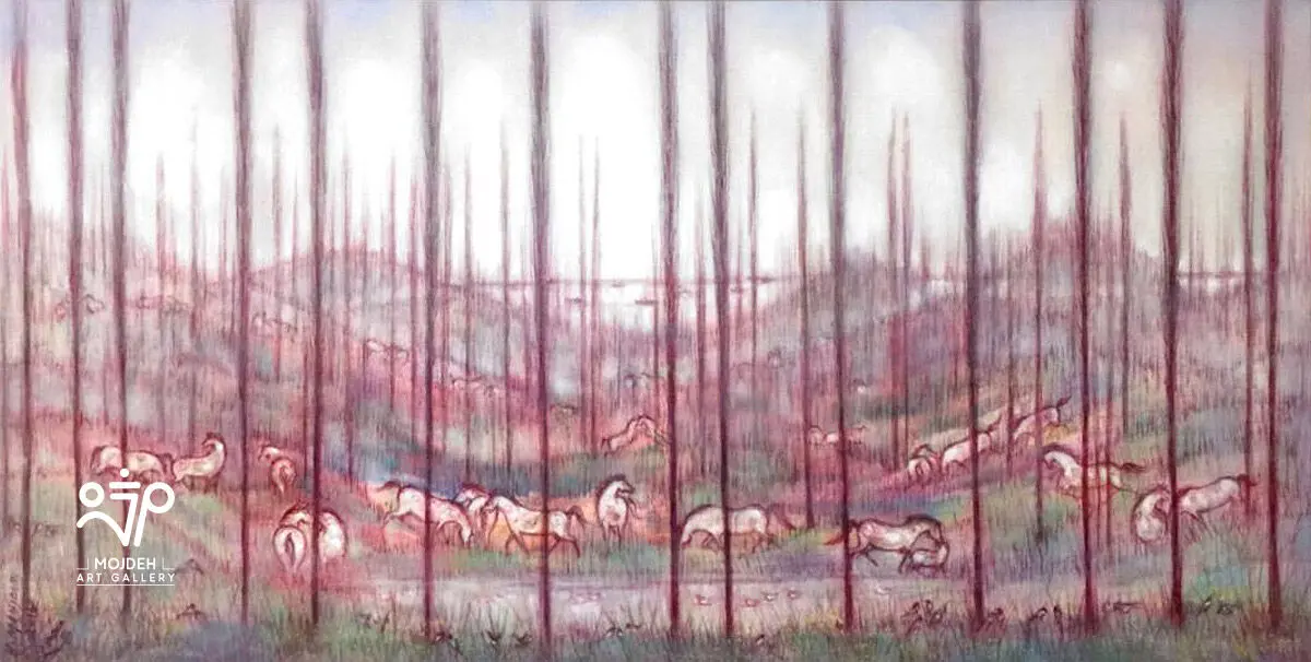 Hossein Mahjoubi - 55 × 105 cm - Oil on canvas