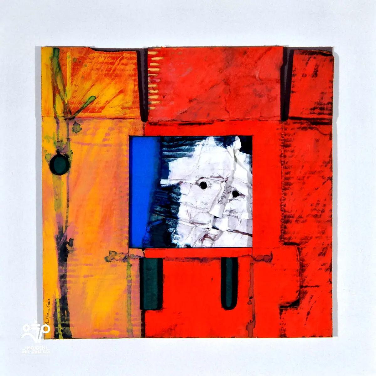 Mehdi Sahabi - 50 × 50 cm - Mixed Media on cardboard - 1999