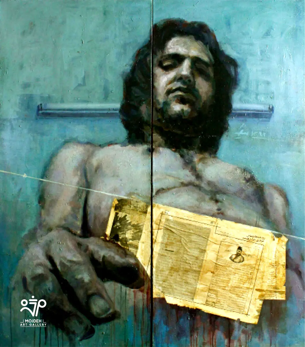 Azim Morakabatchi - Big Hand - 170 × 150 cm - Mixed media on canvas - 2013