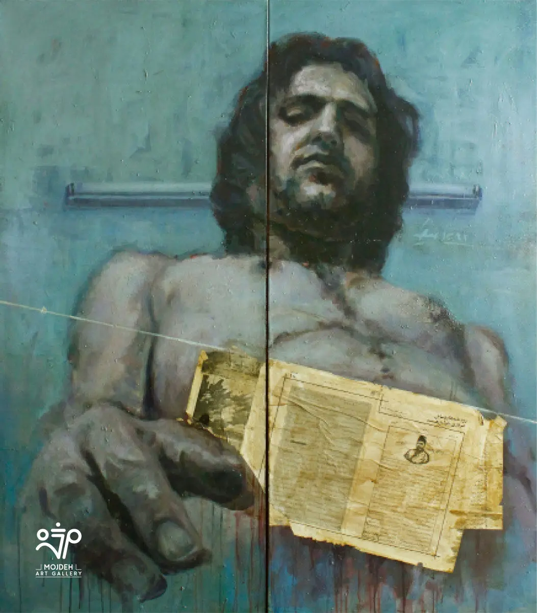 Azim Morakabatchi - Big Hand - 170 × 150 cm - Mixed media on canvas - 2013